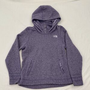 North Face Jacket Womens Medium Purple Snap Fleece Sweatshirt Hoodie Pullover